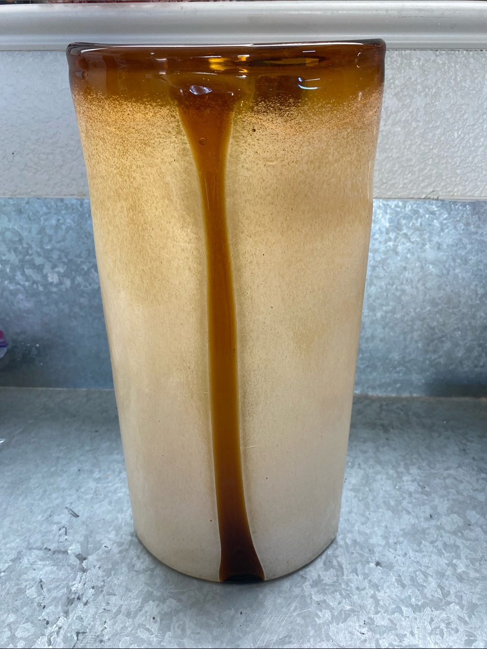 Amber Glass Tapered Vase - Elegant Home Accent
